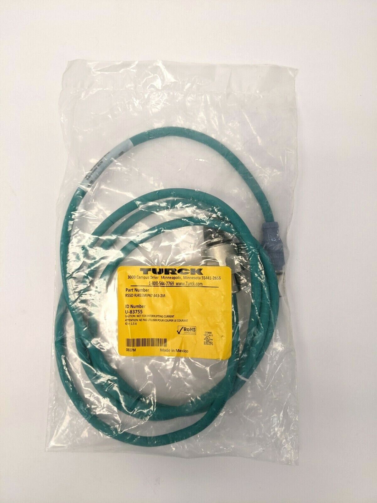 Turck RSSD RJ45SMIP67 443-2M Double-Ended Cordset U-83755 - Maverick Industrial Sales