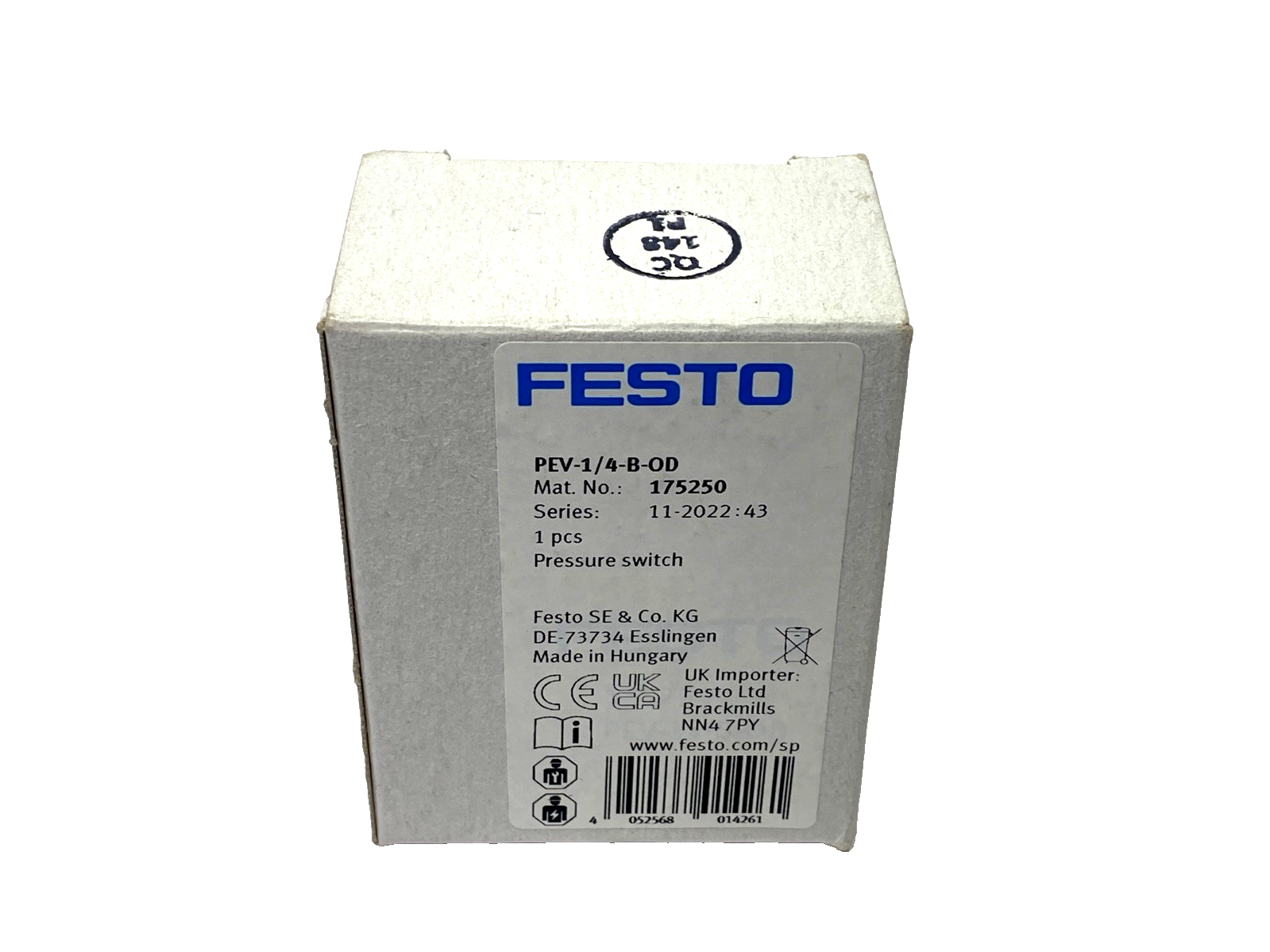 Festo PEV-1/4-B-OD Pressure Switch 175250 - Maverick Industrial Sales