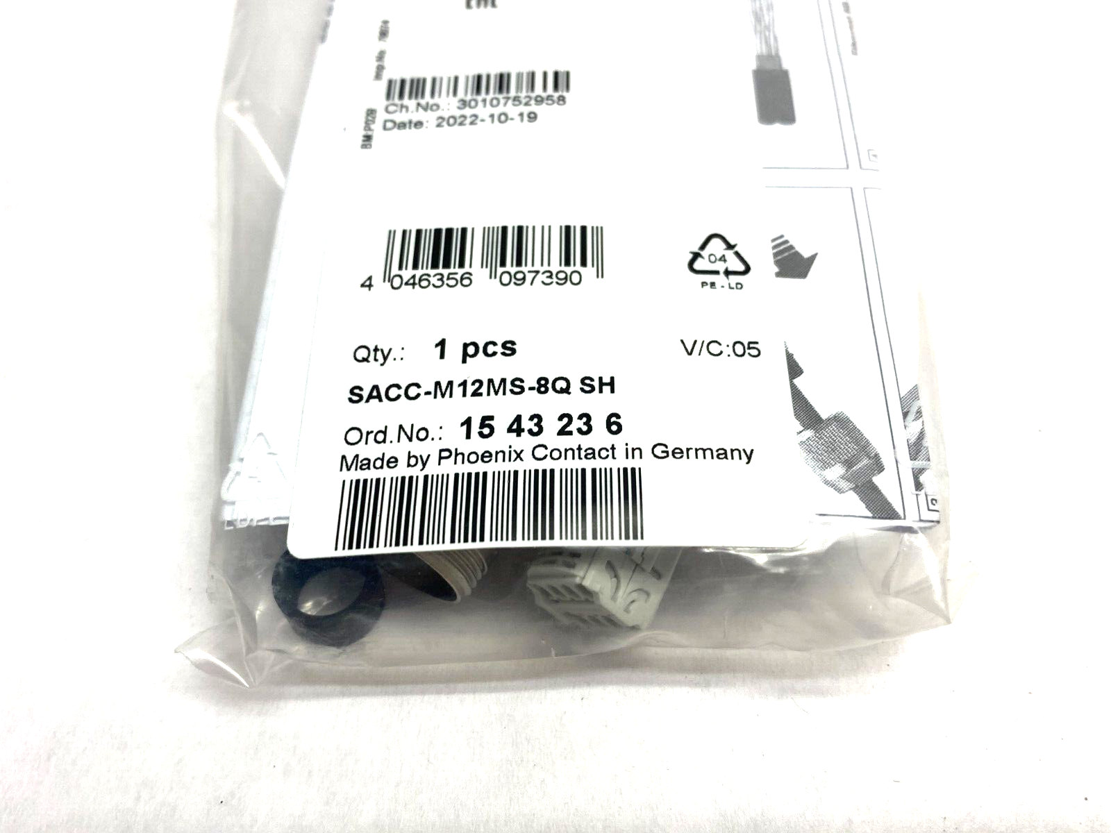 Phoenix Contact SACC-M12MS-8Q SH Ethernet Data Connector 8-Position 1543236 - New - Maverick Industrial Sales