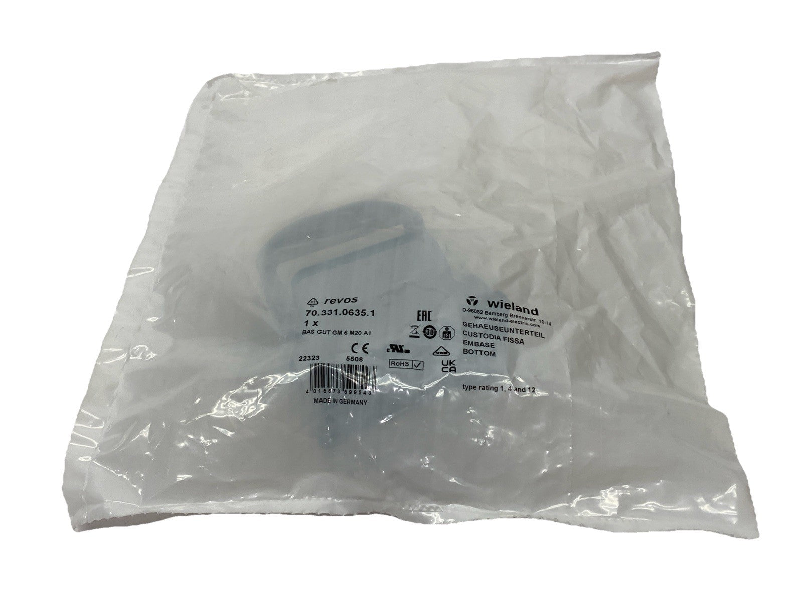 Wieland HOOD BAS GOT GG 6 M20 A1 Cable Connector Shell 70.350.0635.1 - Maverick Industrial Sales