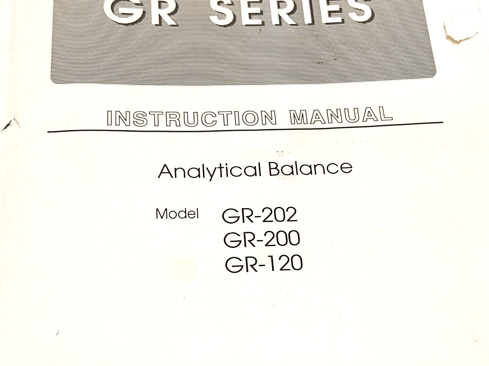 A&D Company 1469-1B-IE GR Series Analytical Balance Manual, GR-202 GR-200 GR-120 - Maverick Industrial Sales