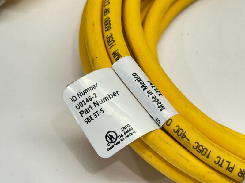 Turck SBE 3T-5 MicroFast Cordset Male M12 3-Pin Female 5-Pin 5m U0146-2 - Maverick Industrial Sales