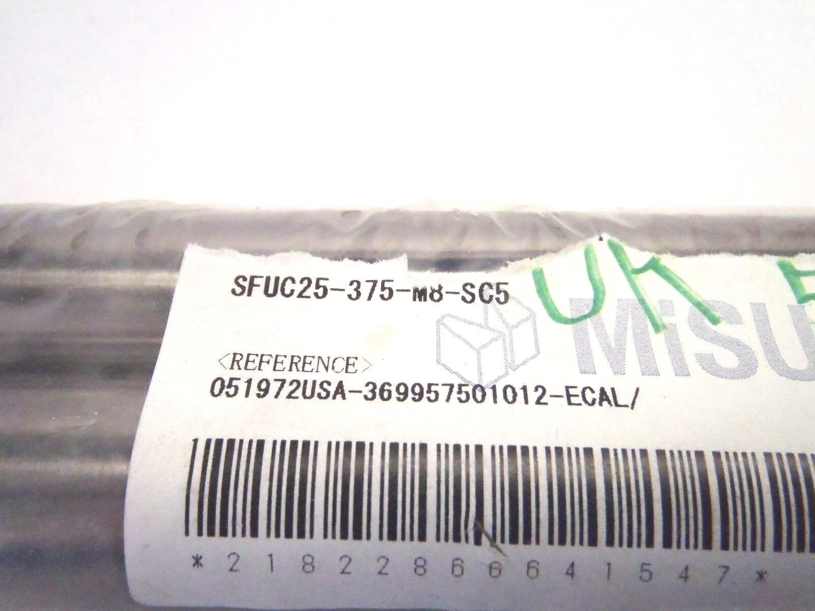 Misumi SFU25-375-M8-SC5 Precision Linear Shafts One End Tapped WF LOT OF 2 - Maverick Industrial Sales