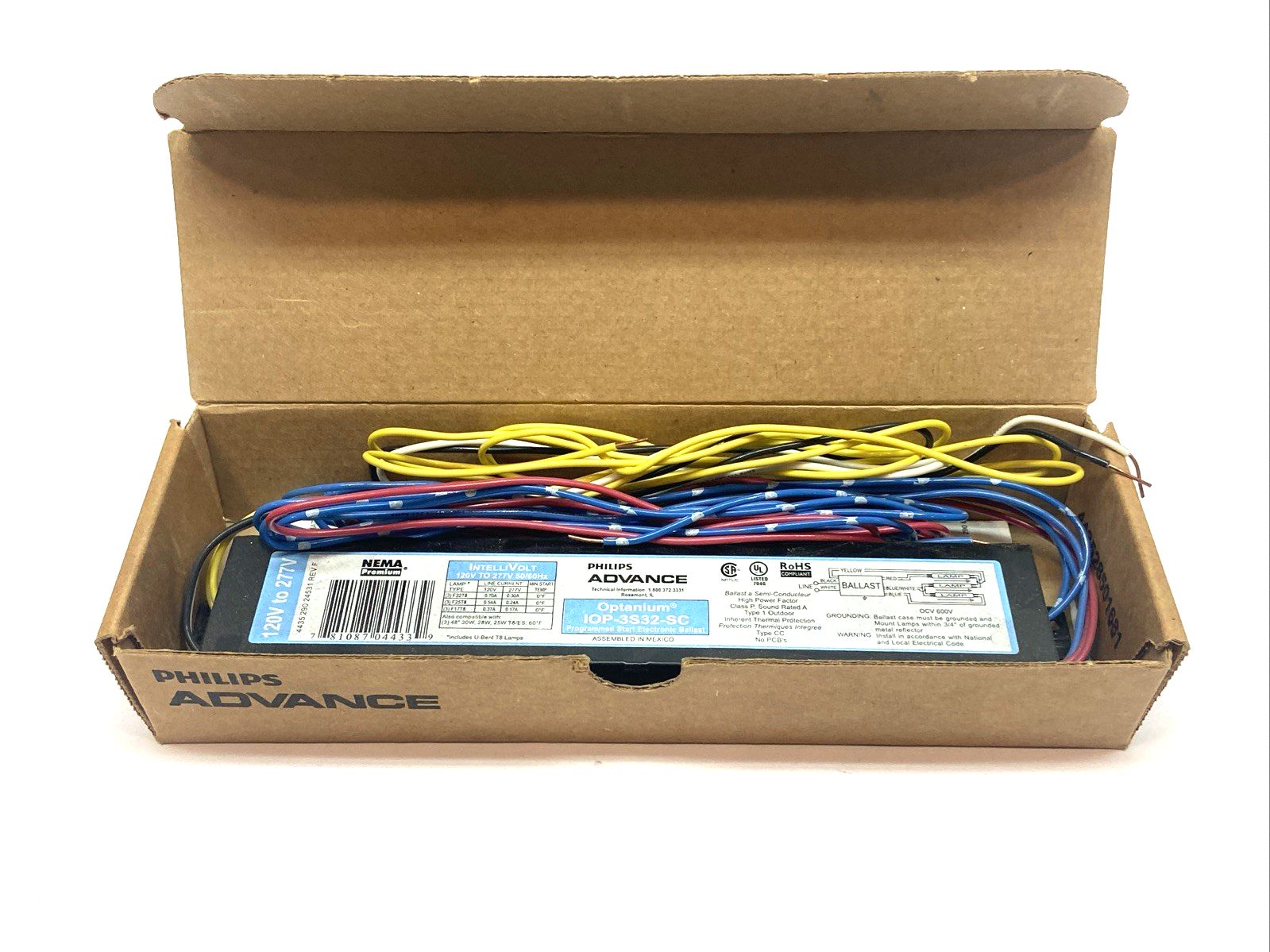 Philips Advance IOP-3S32-SC Optanium T8 Lamp Programmed Start Ballast 120V-277V - Maverick Industrial Sales