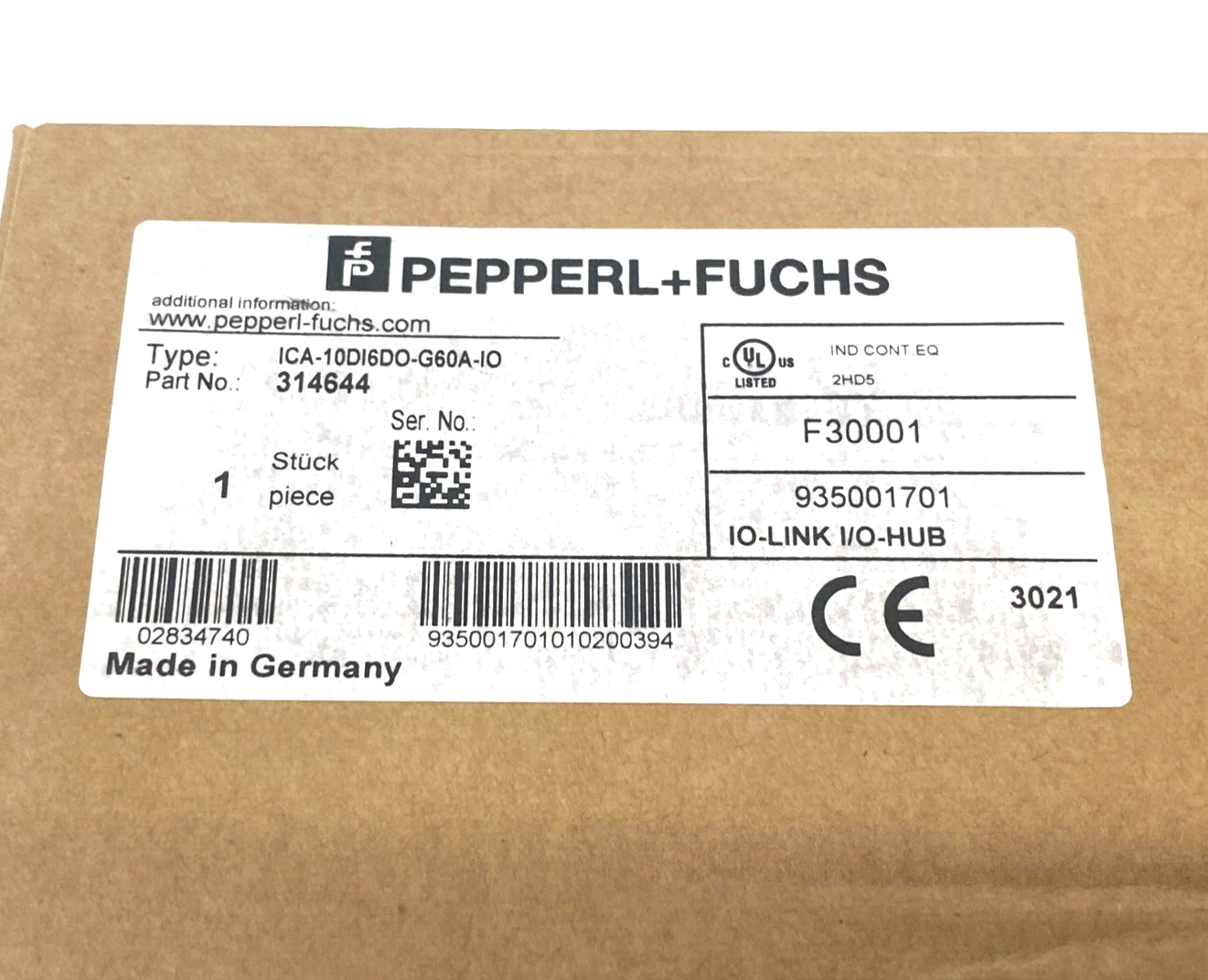 Pepperl+Fuchs ICA-10DI6DO-G60A-IO I/OLink Interface Hub 10-Input 6-Output 314644 - Maverick Industrial Sales