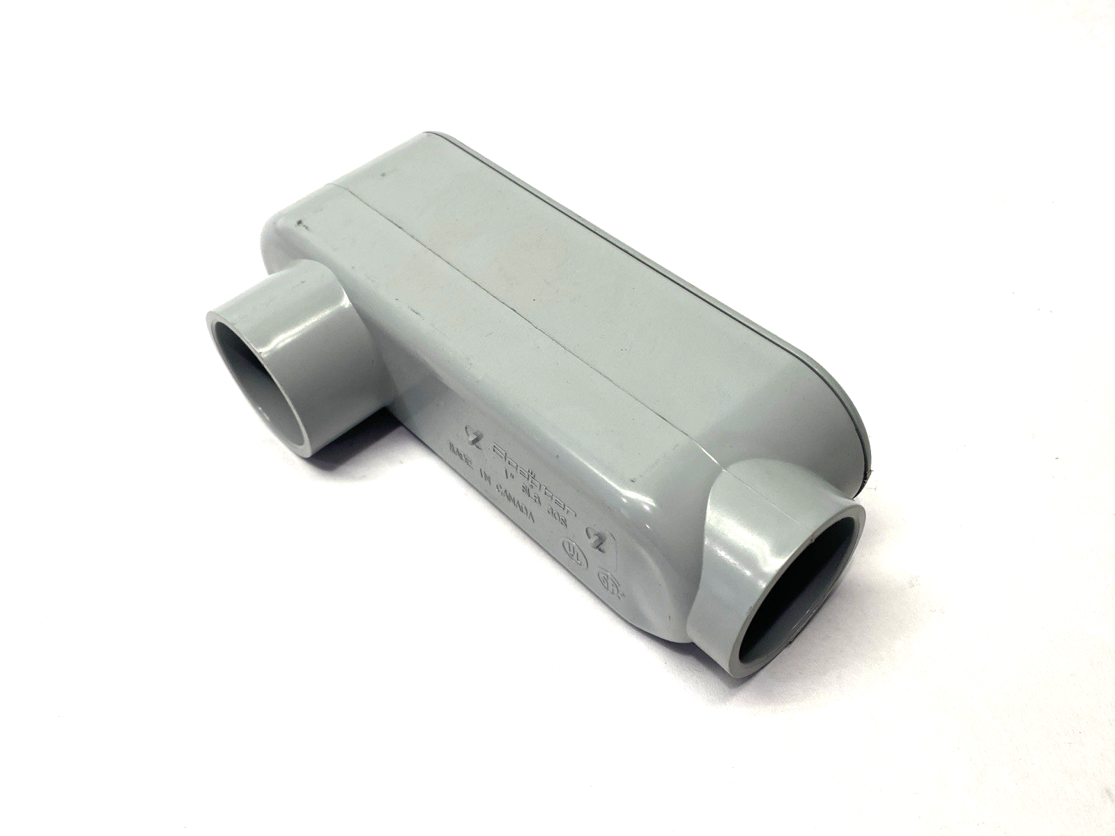 Scepter SLB 30S PVC Conduit Body Right Angle Line Back Removable Cover 1" - Maverick Industrial Sales