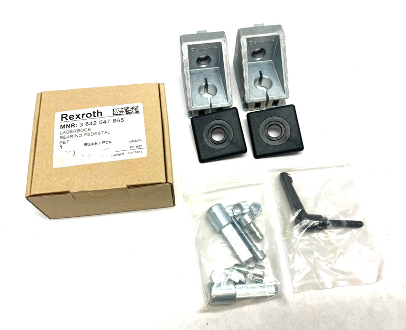 Bosch Rexroth 3842547868 Bearing Pedestal Silver Set Black Caps - Maverick Industrial Sales