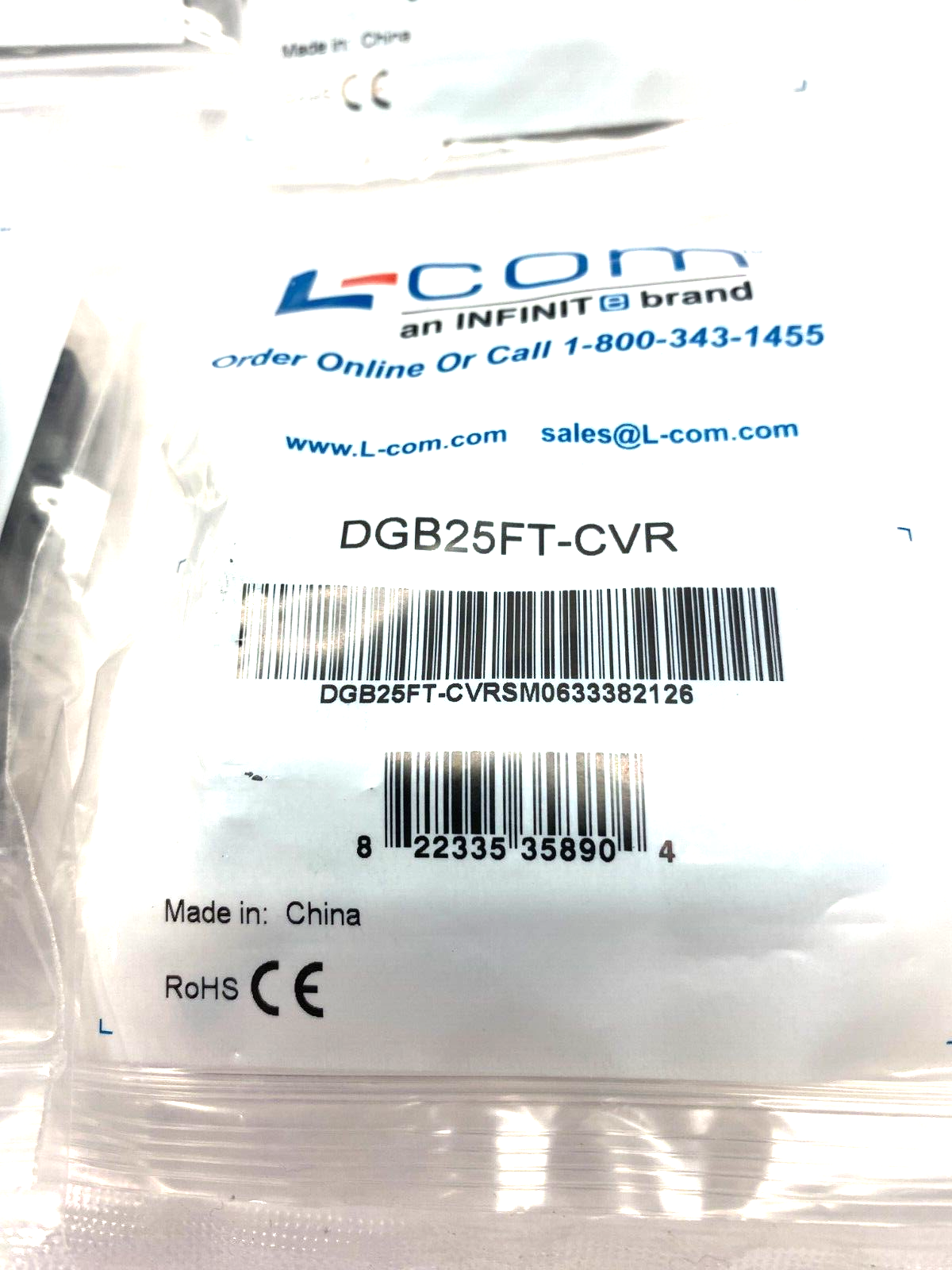 L-Com DGB25FT-CVR Termination Connector Cover Black LOT OF 4 - Maverick Industrial Sales