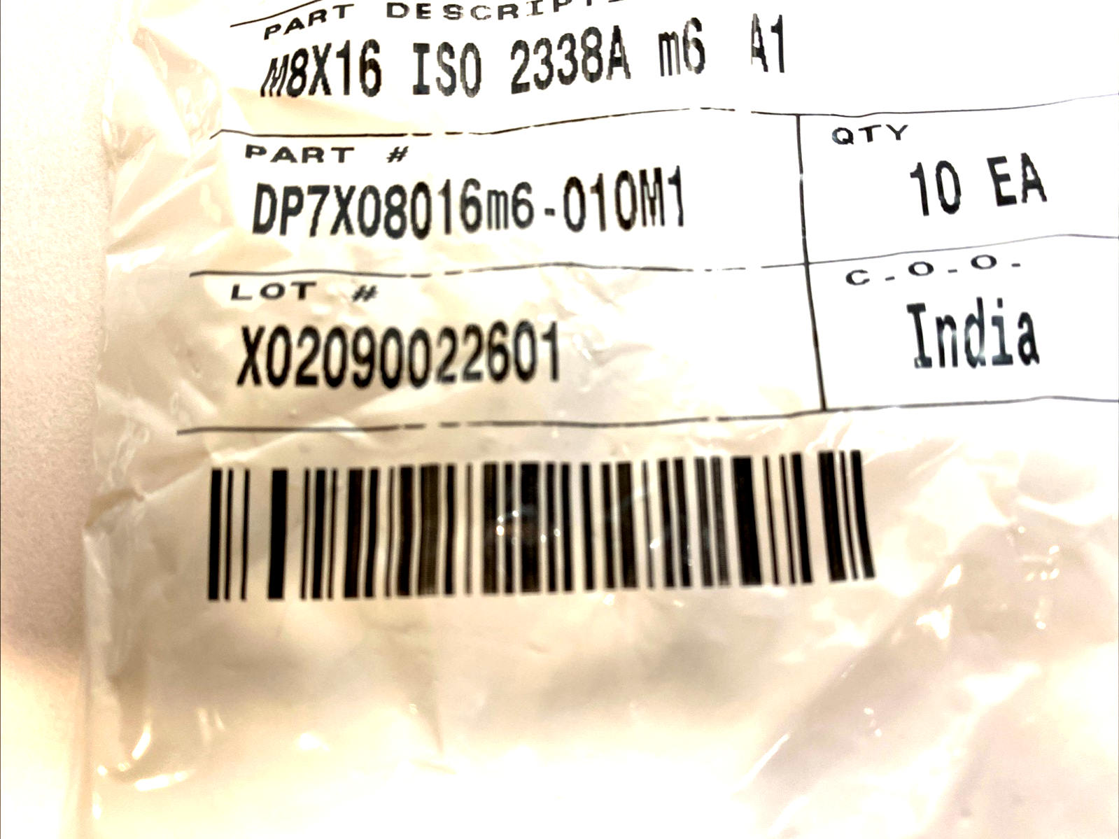 Dowel Pin DP7X08016M6-010M1 Stainless Steel PKG OF 10 - Maverick Industrial Sales