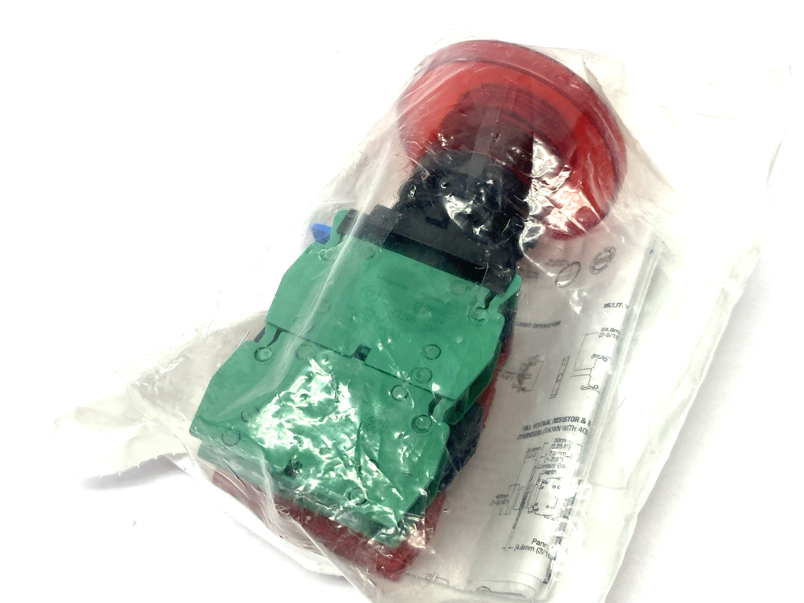 W22IPP2-JR-FM24LR-20/02 | c3controls Jumbo Red Illuminated Pushbutton, Push/Pull - New - Maverick Industrial Sales