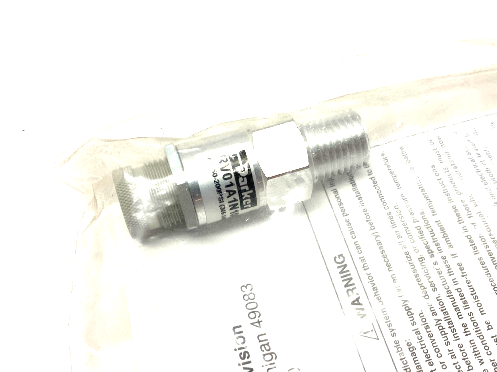 Parker RV01A1N100 Relief Valve 1/4" NPT 100psi - Maverick Industrial Sales