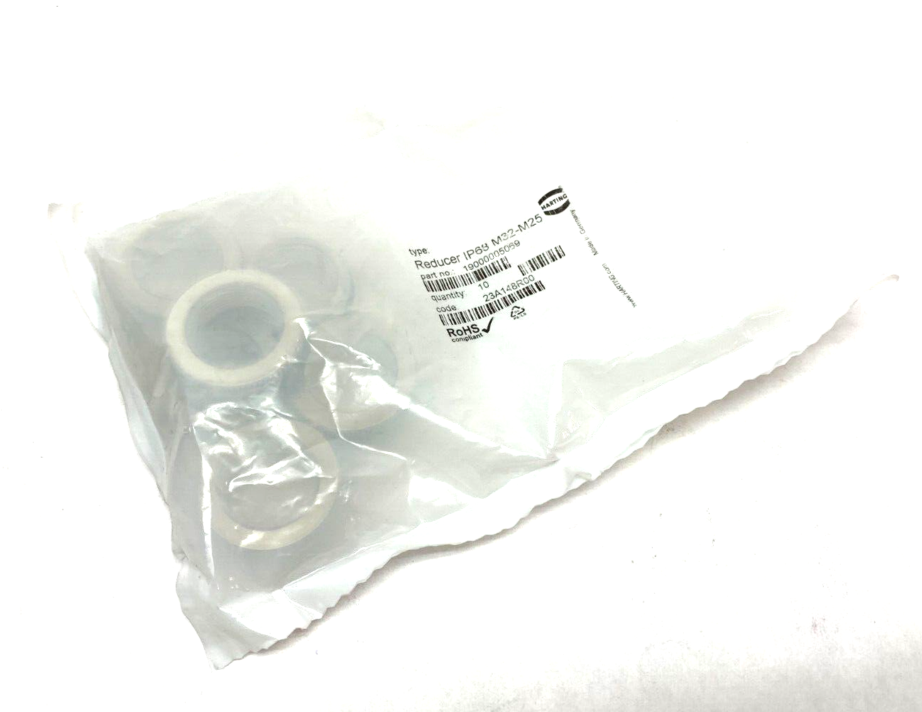 19000005069 | Harting Reducer Fitting w/ O-Ring IP68 M32-M25 PKG OF 6 - New – Open box - Maverick Industrial Sales
