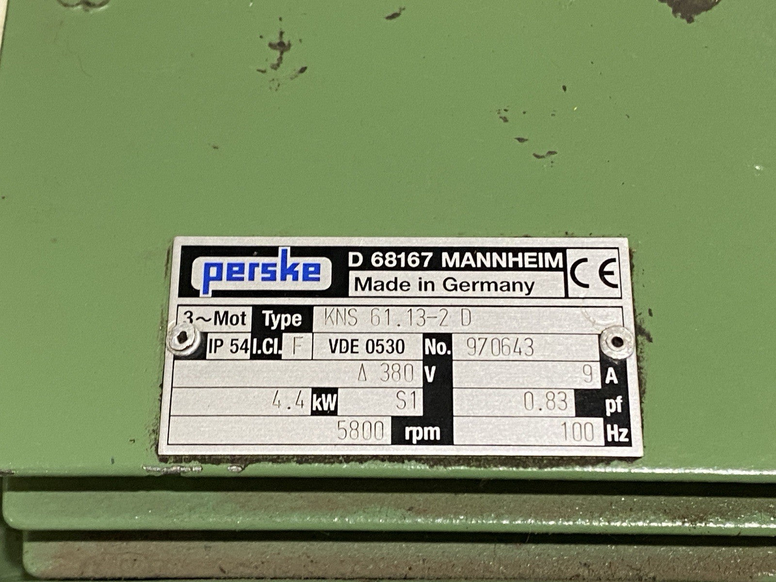 Perske KNS 61.13-2 D High-Speed Spindle Motor 5800RPM 380V - Maverick Industrial Sales