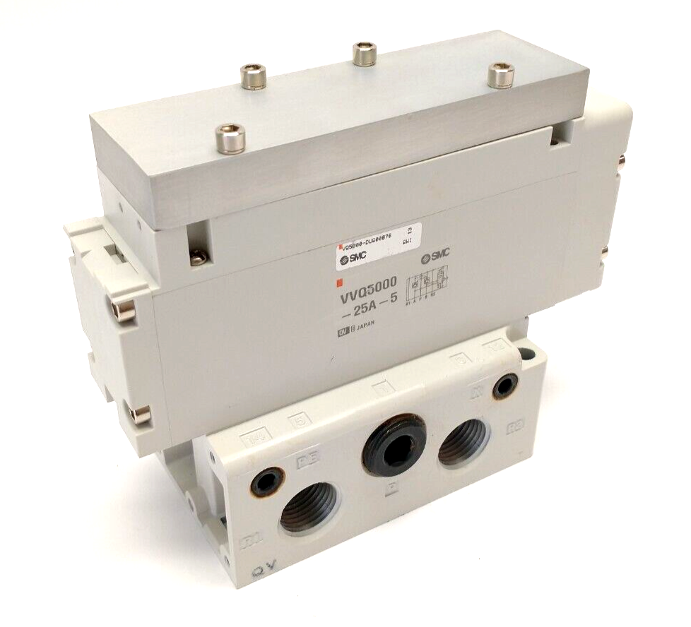 SMC VQ5000-DUQ00876 5 Port Base & Check Spacer Assembly 1/2"NPT VVQ5000-25A-5 - Maverick Industrial Sales