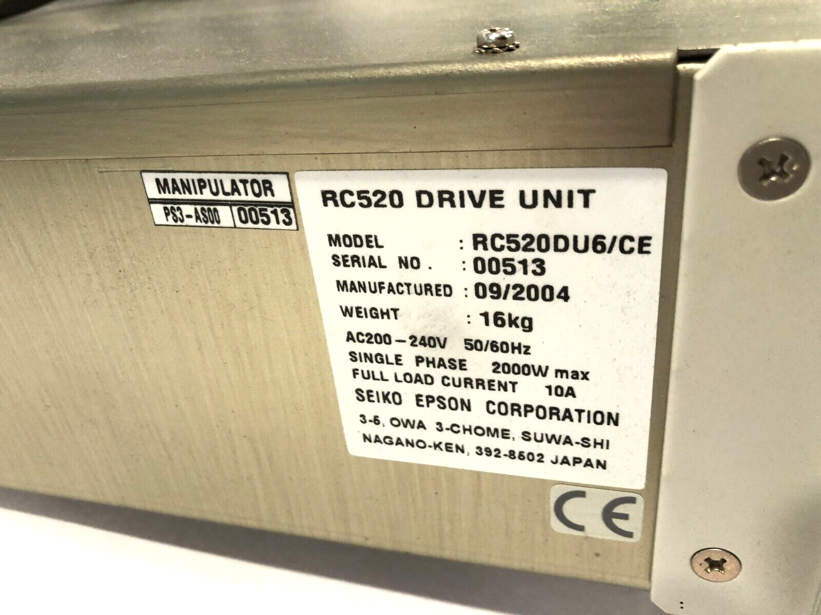 Seiko Epson RC520DU6/CE, RC520 Robot Drive Unit, 2004 - Maverick Industrial Sales