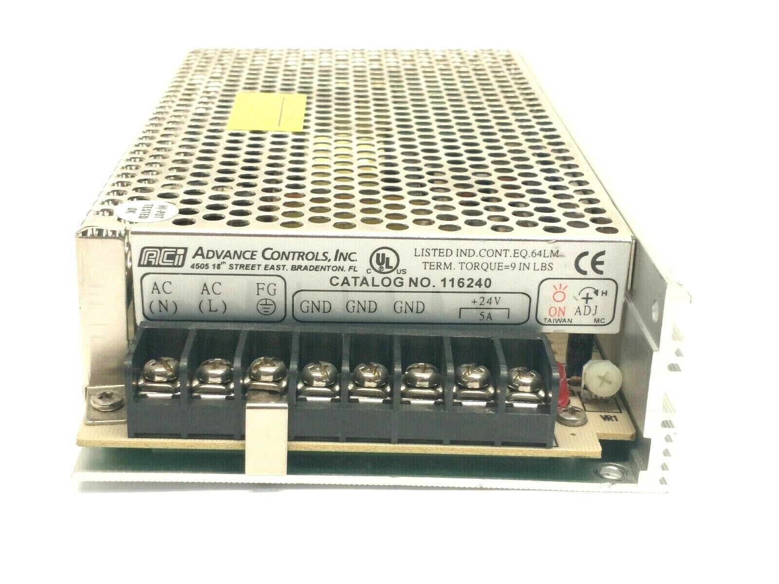 ACI 116240 Adjustable Power Supply Unit 24VDC 120W 5A - Maverick Industrial Sales