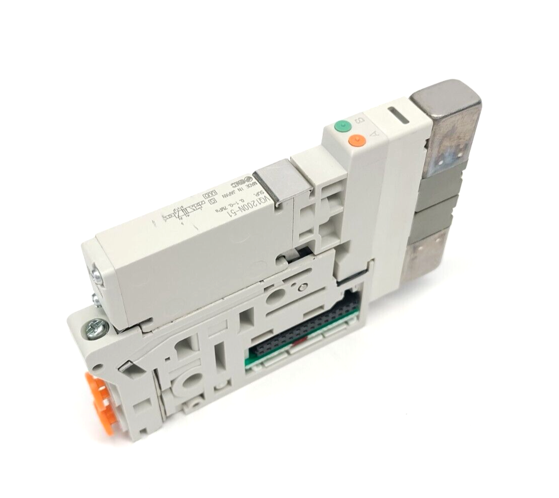 VQ1200N-51 | SMC Solenoid Valve 5-Port 2-Position Double 24VDC w/ Block Base - Used - Maverick Industrial Sales