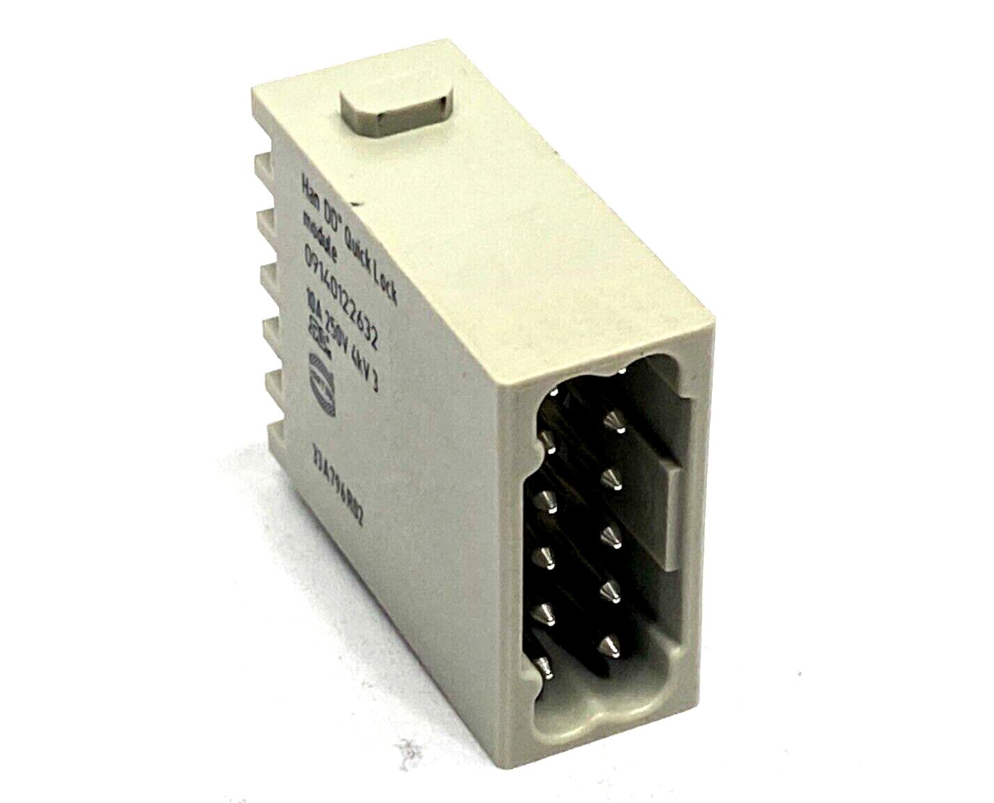 Harting 09140122632 Han DD Quick Lock Module 12-Pin Male Connector 10A 250V - Maverick Industrial Sales