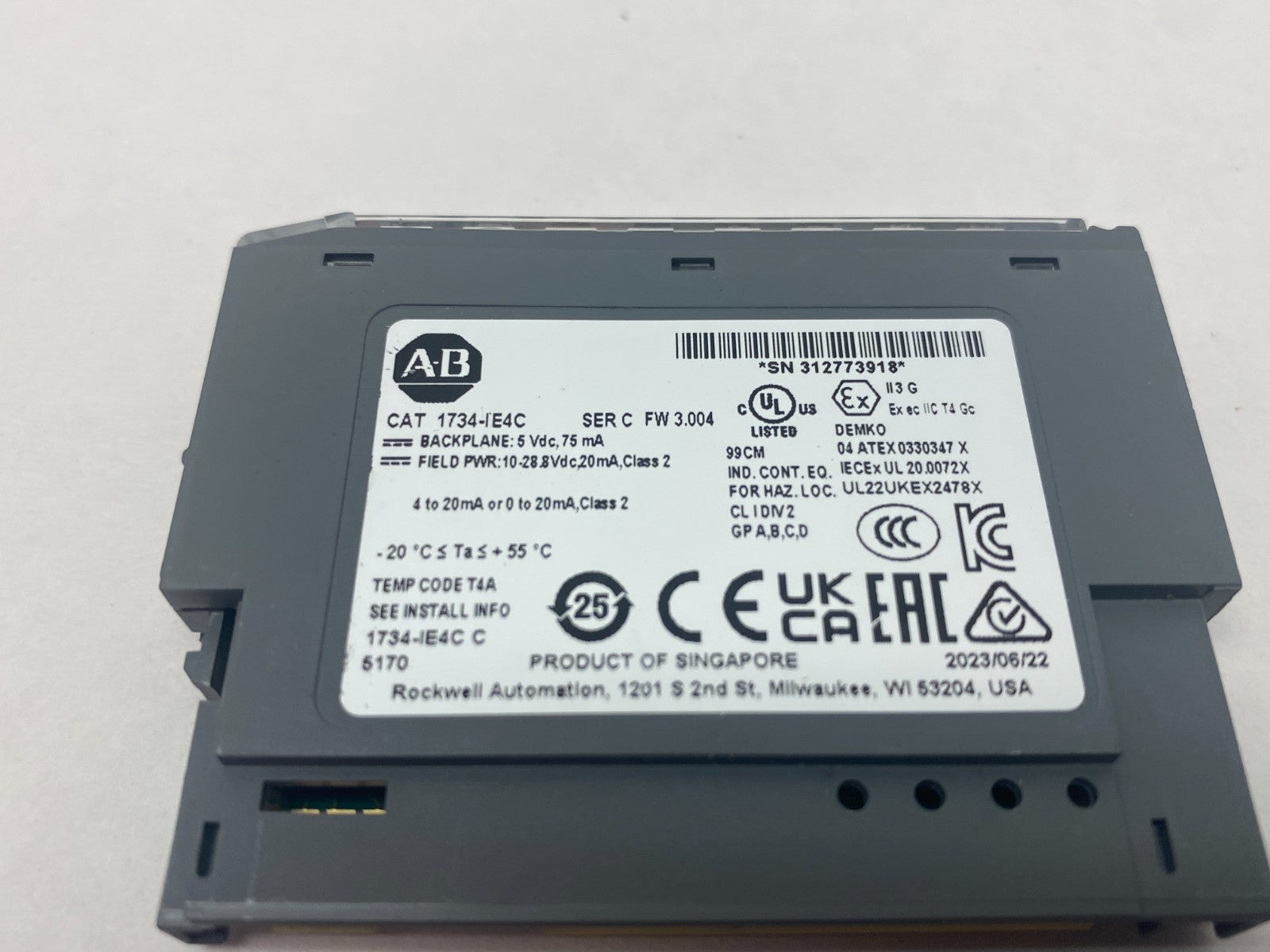 1734-IE4C | Allen Bradley Ser. C Point I/O High Density Current Input Module - New – Open box - Maverick Industrial Sales