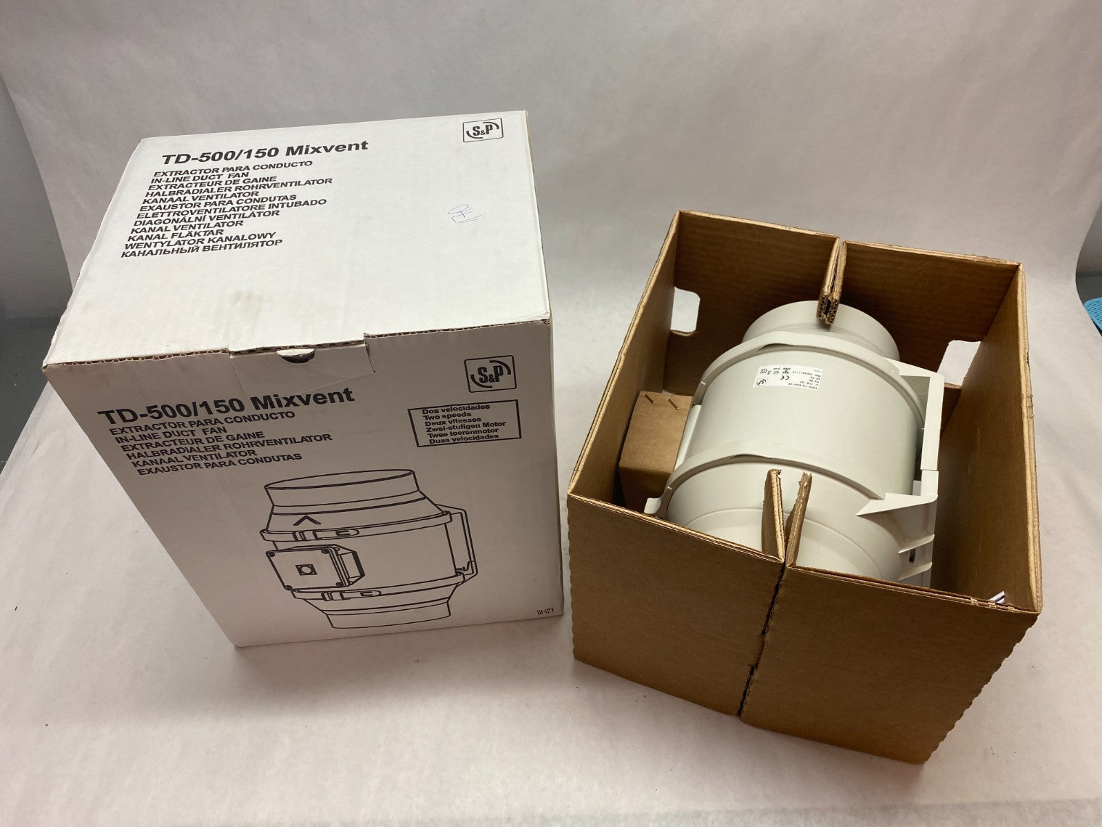 S&P TD-500/150 Mixvent In-Line Compact Mixed Flow Duct Fan - Maverick Industrial Sales