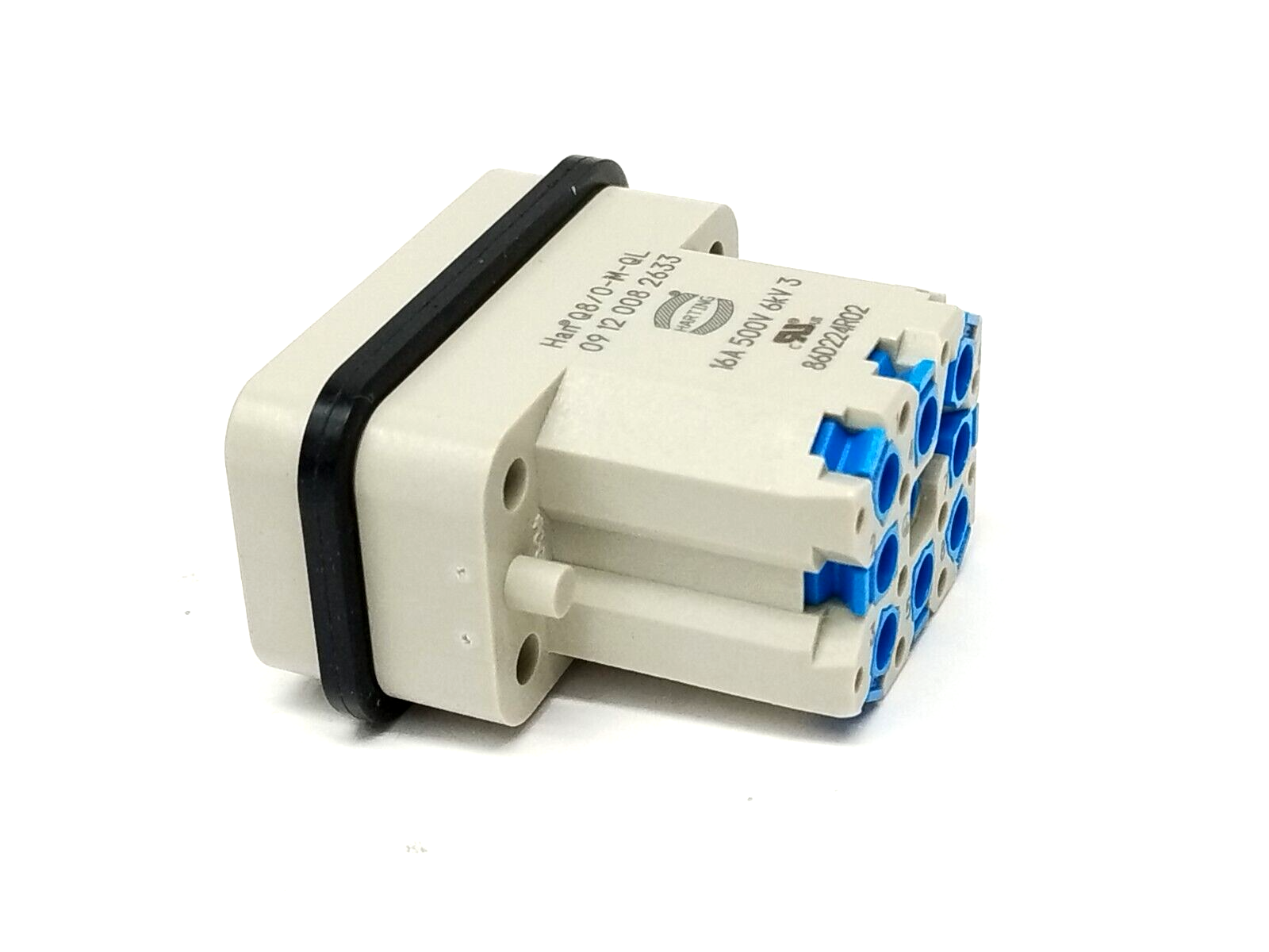 Harting Han Q8/0-M-QL Han-Quick Lock Male Connector Insert 09120082633 10 PACK - Maverick Industrial Sales