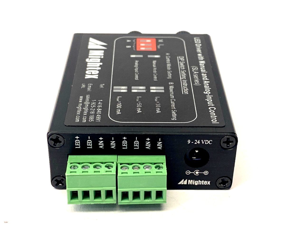 Mightex SLA-0100-2 SLA-Series 2-Ch Universal LED Driver, Manual & Analog Control - Maverick Industrial Sales