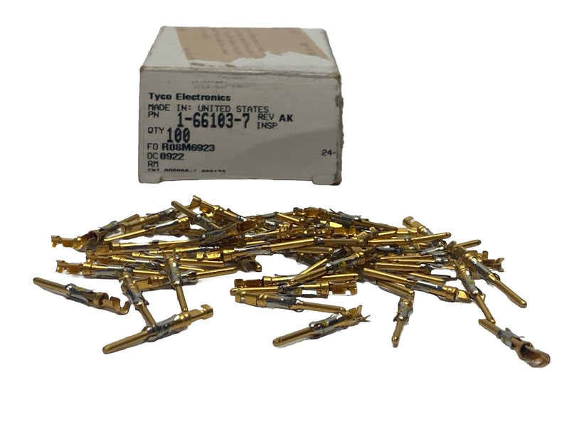 Tyco 1-66103-7 Connector Contact Standard Circular PIN GOLD 24-20 AWG PKG OF 60 - Maverick Industrial Sales