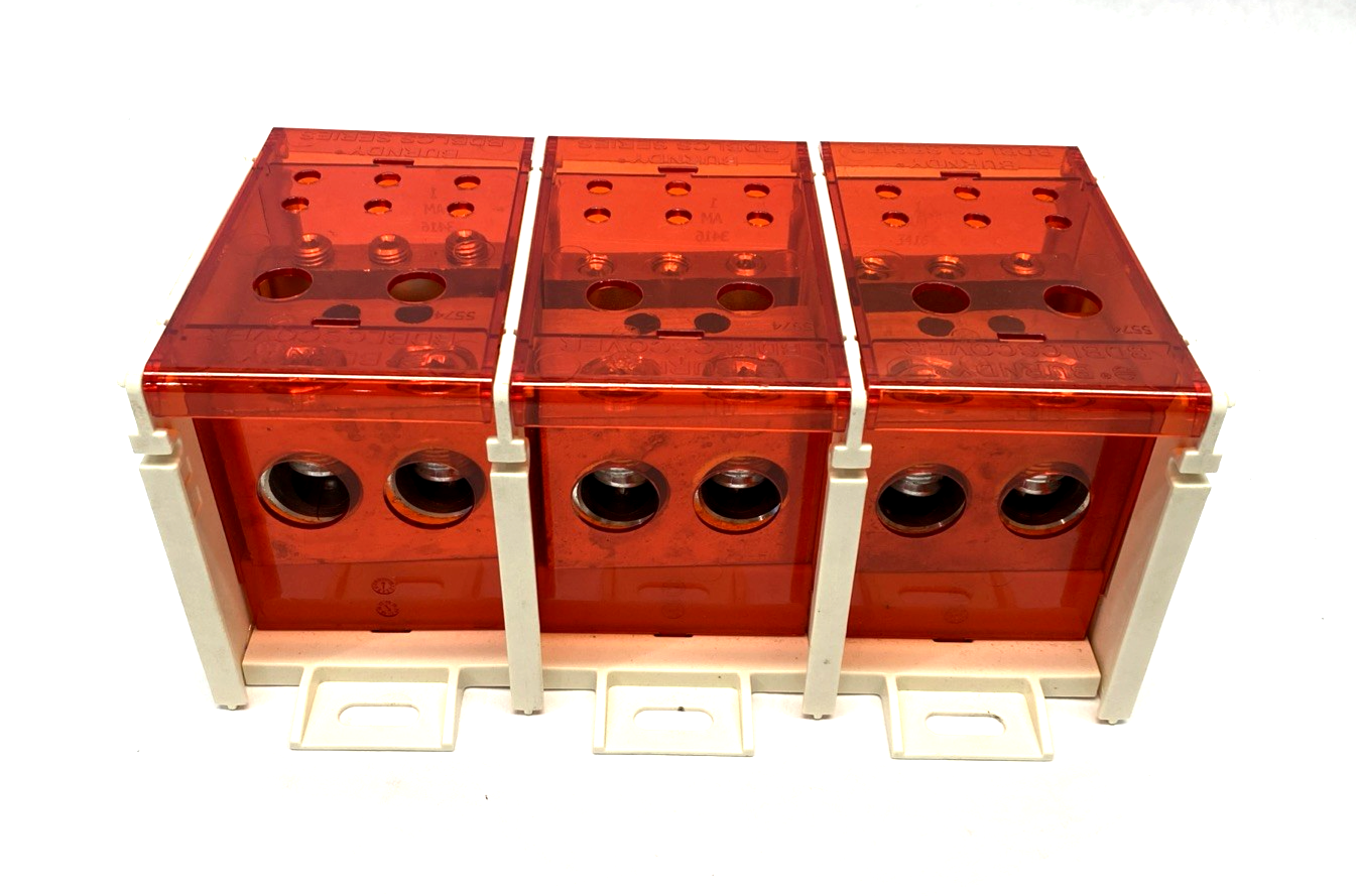 BDBLCS4K3FS | Burndy 3-Pole Power Distribution Block 600V 620A CU9AL - New – Open box - Maverick Industrial Sales