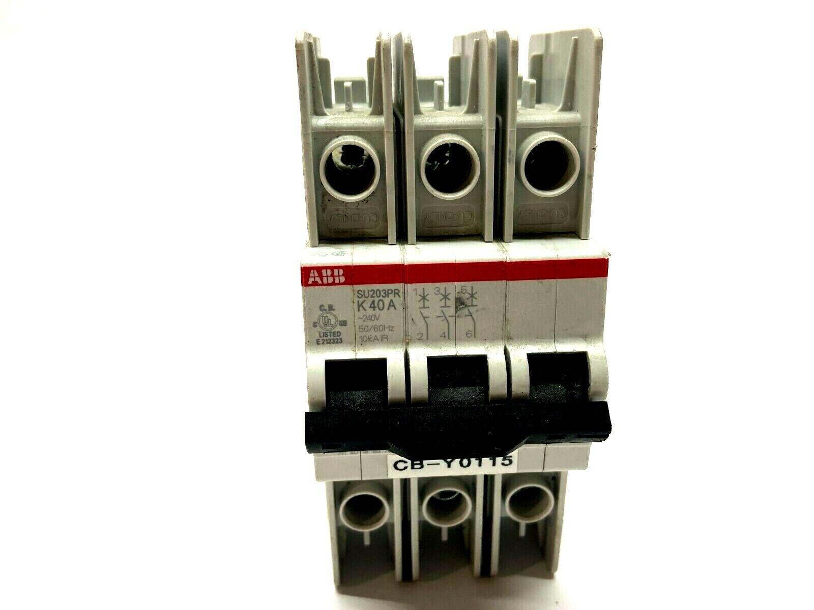 ABB SU203PR K40A 3 Pole Din Rail Circuit Breaker 240V - Maverick Industrial Sales