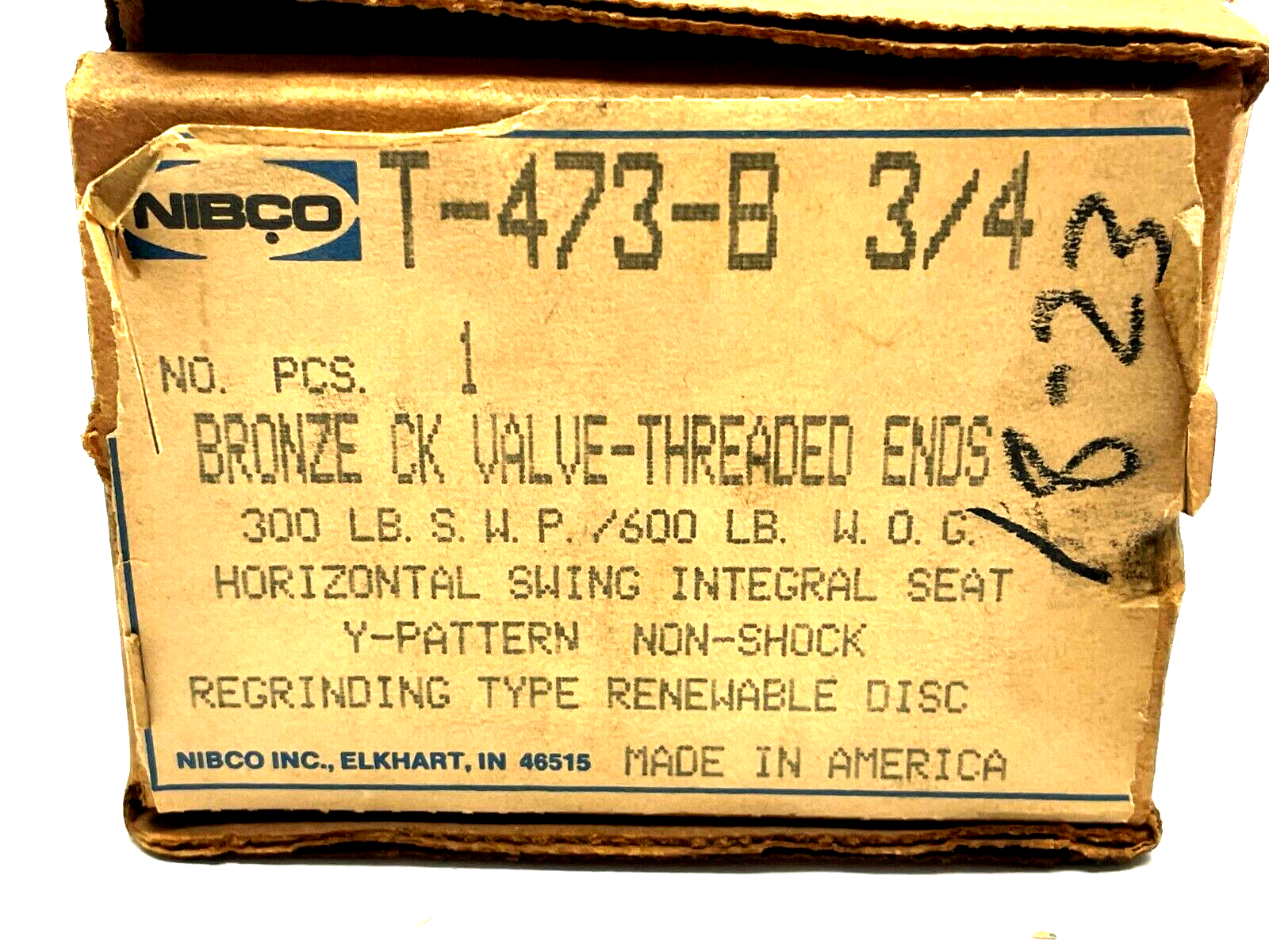 Nibco T-473-B Check Valve Bronze 3/4" 600psi NL93008 - Maverick Industrial Sales