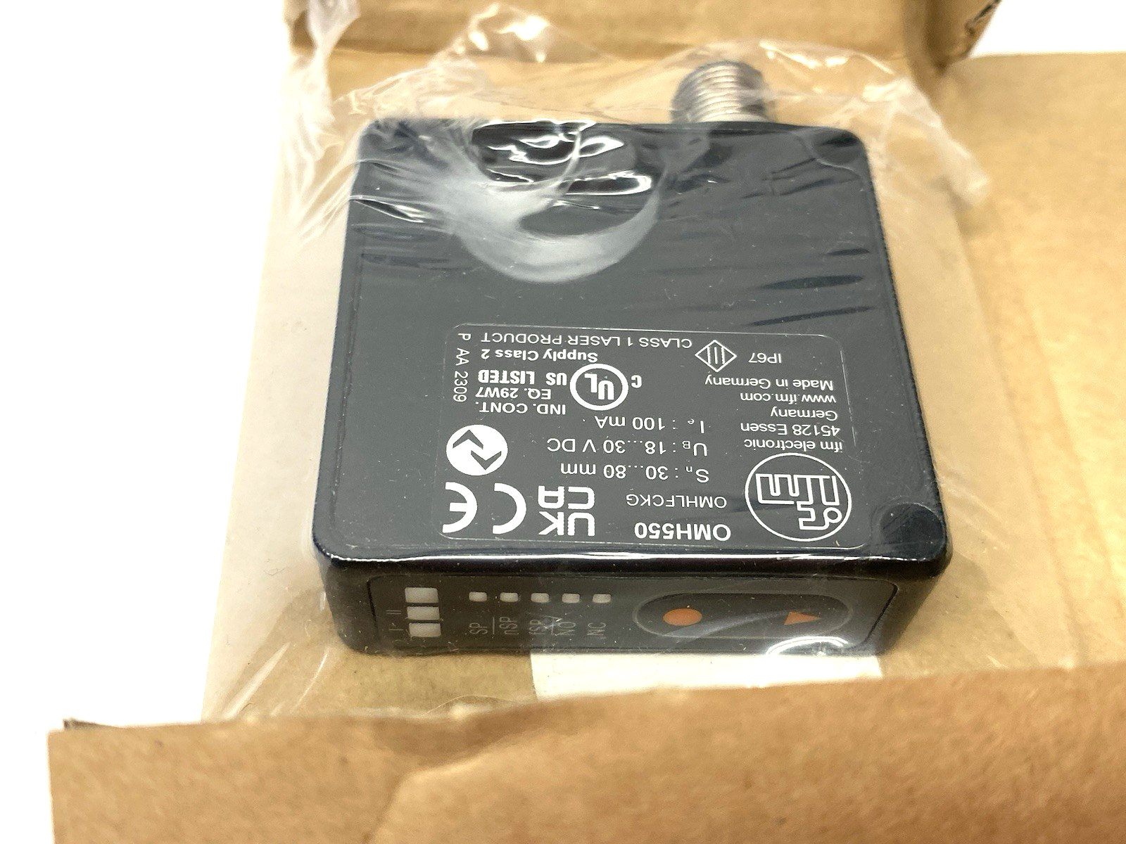 Ifm OMH550 Optical Laser Distance Sensor, Micrometer Range, OMHLFCKG/IO-Link/US - Maverick Industrial Sales