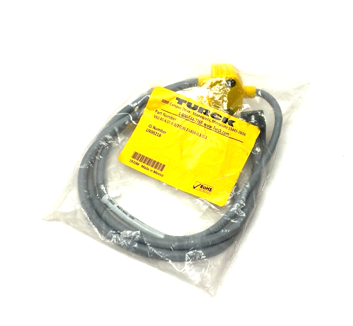 Turck VB2-RS 4.5T-0.3/2TC9S 2-L653-0.3/0.3 Junction Splitter Cable UX00218 - Maverick Industrial Sales