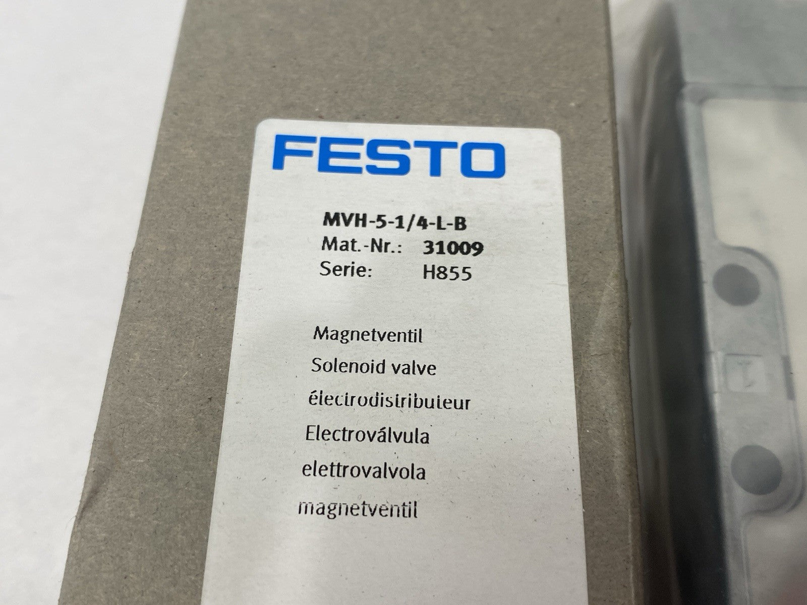 Festo MVH-5-1/4-L-B Solenoid Valve 5/2-way Monostable, 31009 - Maverick Industrial Sales
