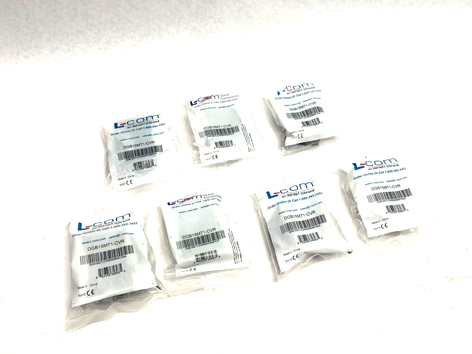 L-Com DGB15MT1-CVR Termination Connector Cover Black LOT OF 7 - Maverick Industrial Sales