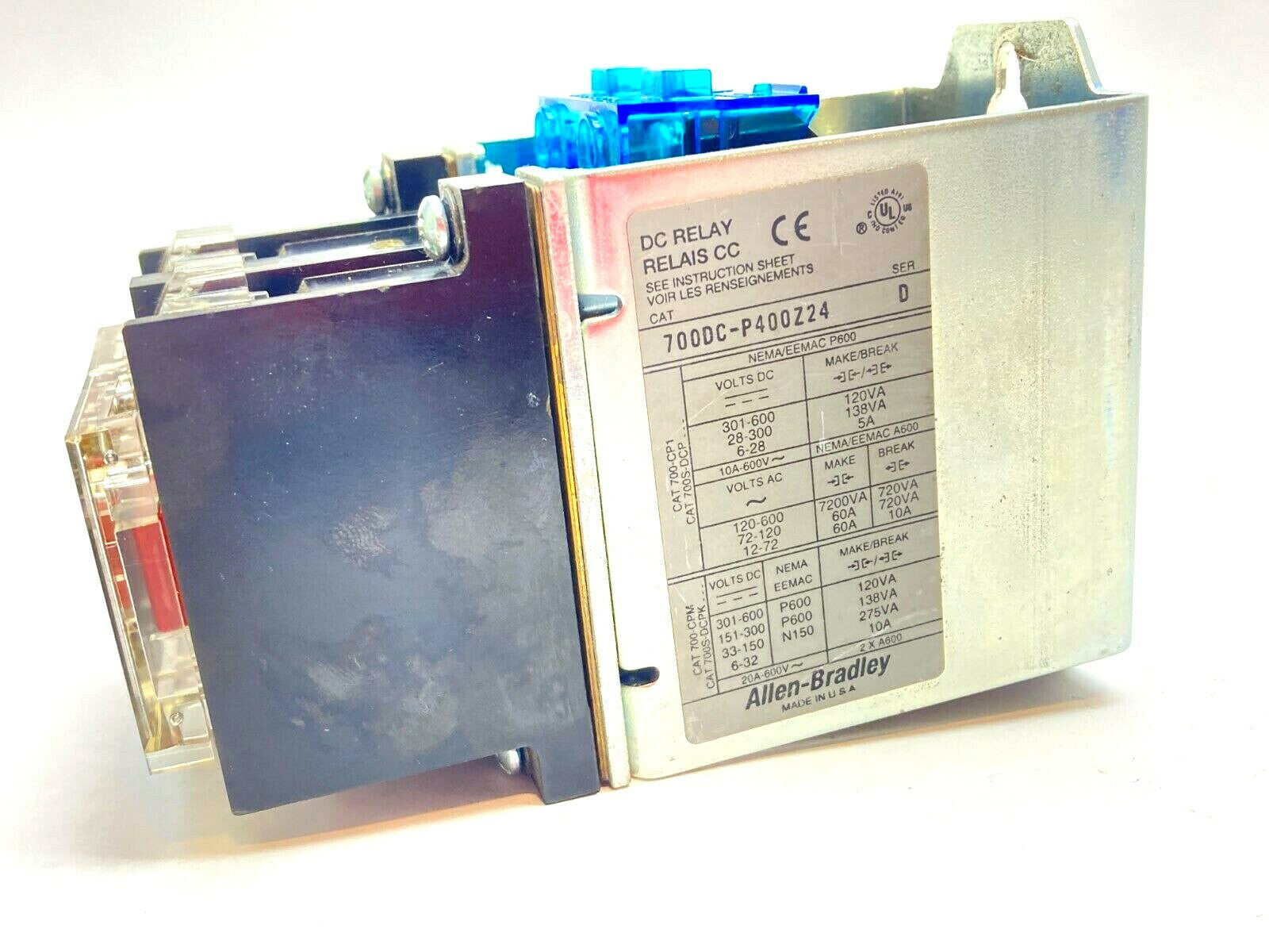Allen Bradley 700DC-P400Z24 Ser D NEMA Heavy-Duty Industrial Relay - Maverick Industrial Sales