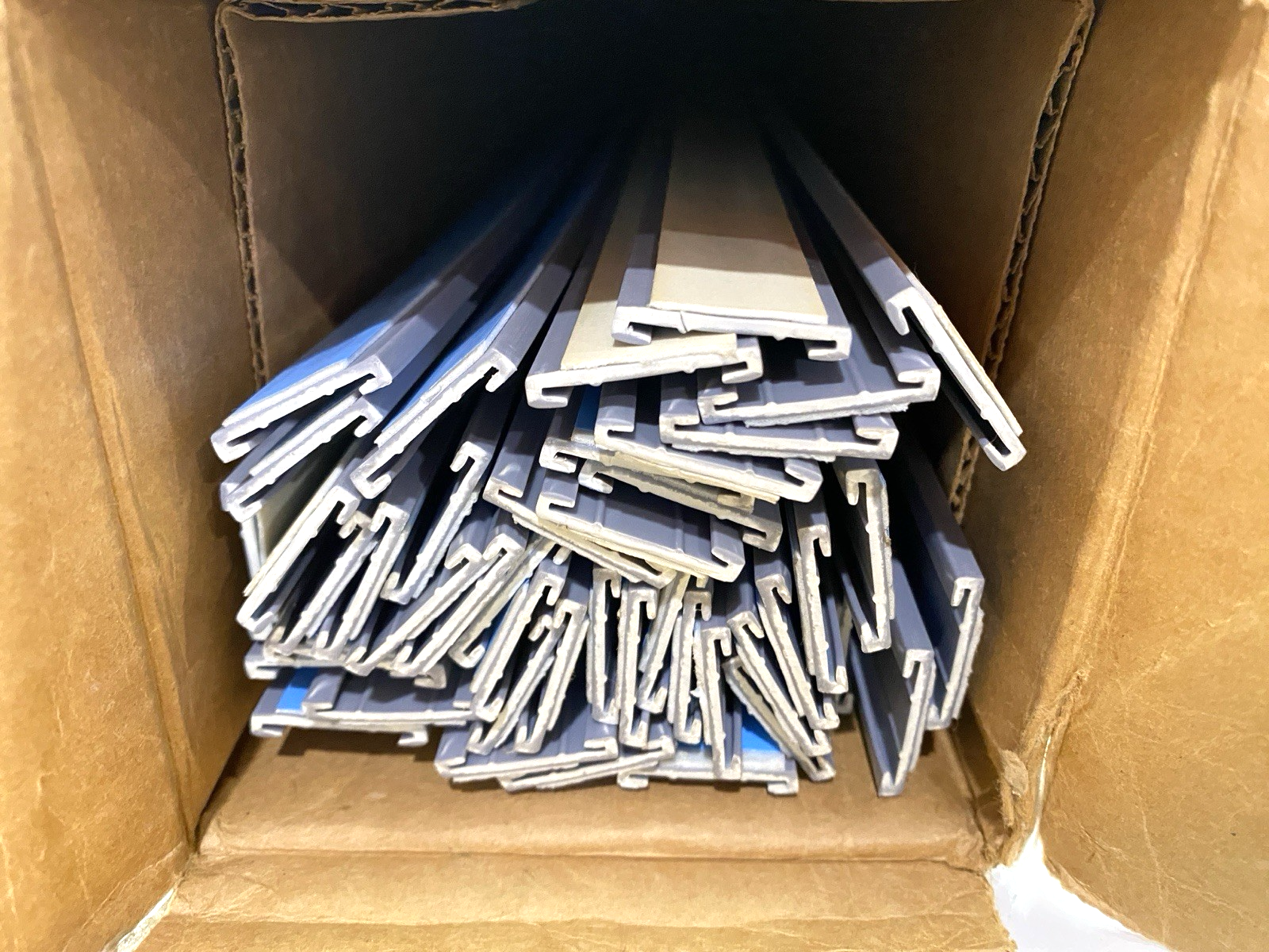 B07X48A Plastic Card Holders C-Channel Style Adhesive Back 7/8" x 48" LOT OF 45 - Maverick Industrial Sales