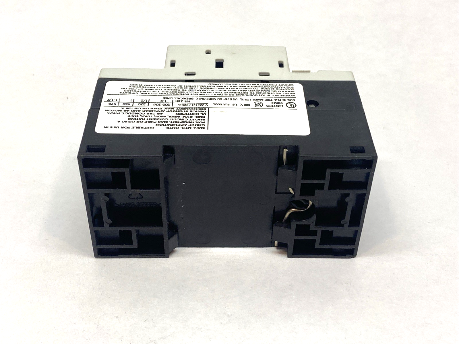 Siemens 3RV1011-1AA10 Sirius Manual Motor Starter Contactor MISSING 3RV1901-1E - Maverick Industrial Sales