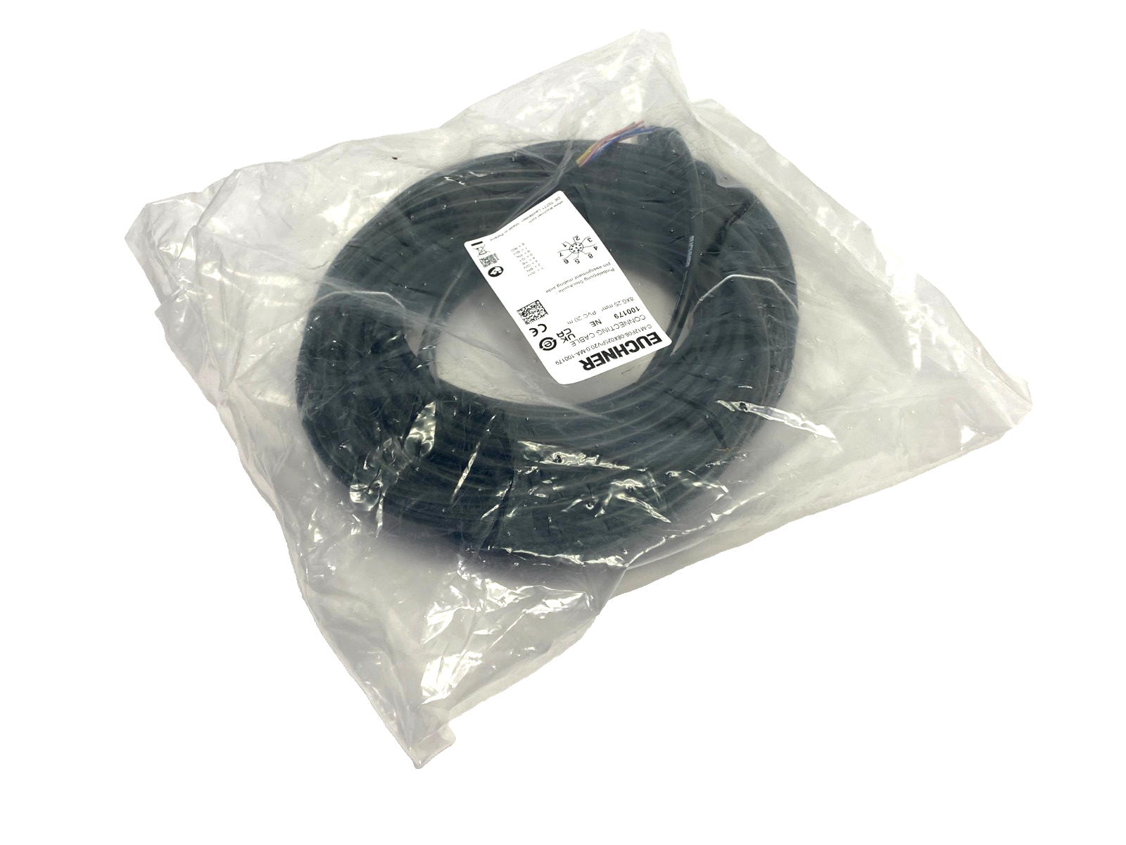 C-M12F08-08X025PV20,0-MA-100179 | Euchner Connecting Cable M12 8-Pin 20m 100179 - New - Maverick Industrial Sales
