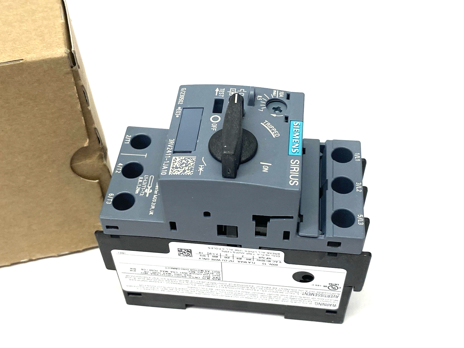 Siemens 3RV2411-1JA10 SIRIUS Circuit breaker size S00 for transformer protection - Maverick Industrial Sales