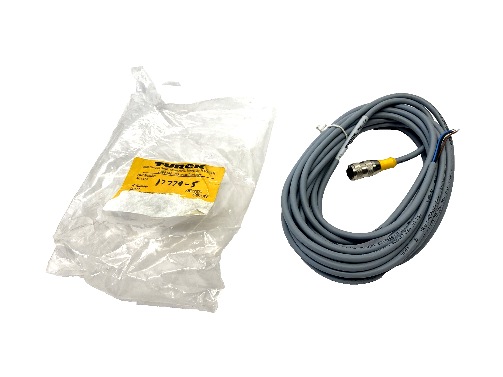 Turck RK 4.4T-6 Connection Cable M12 Female 4-Pin 6m U2177 - Maverick Industrial Sales