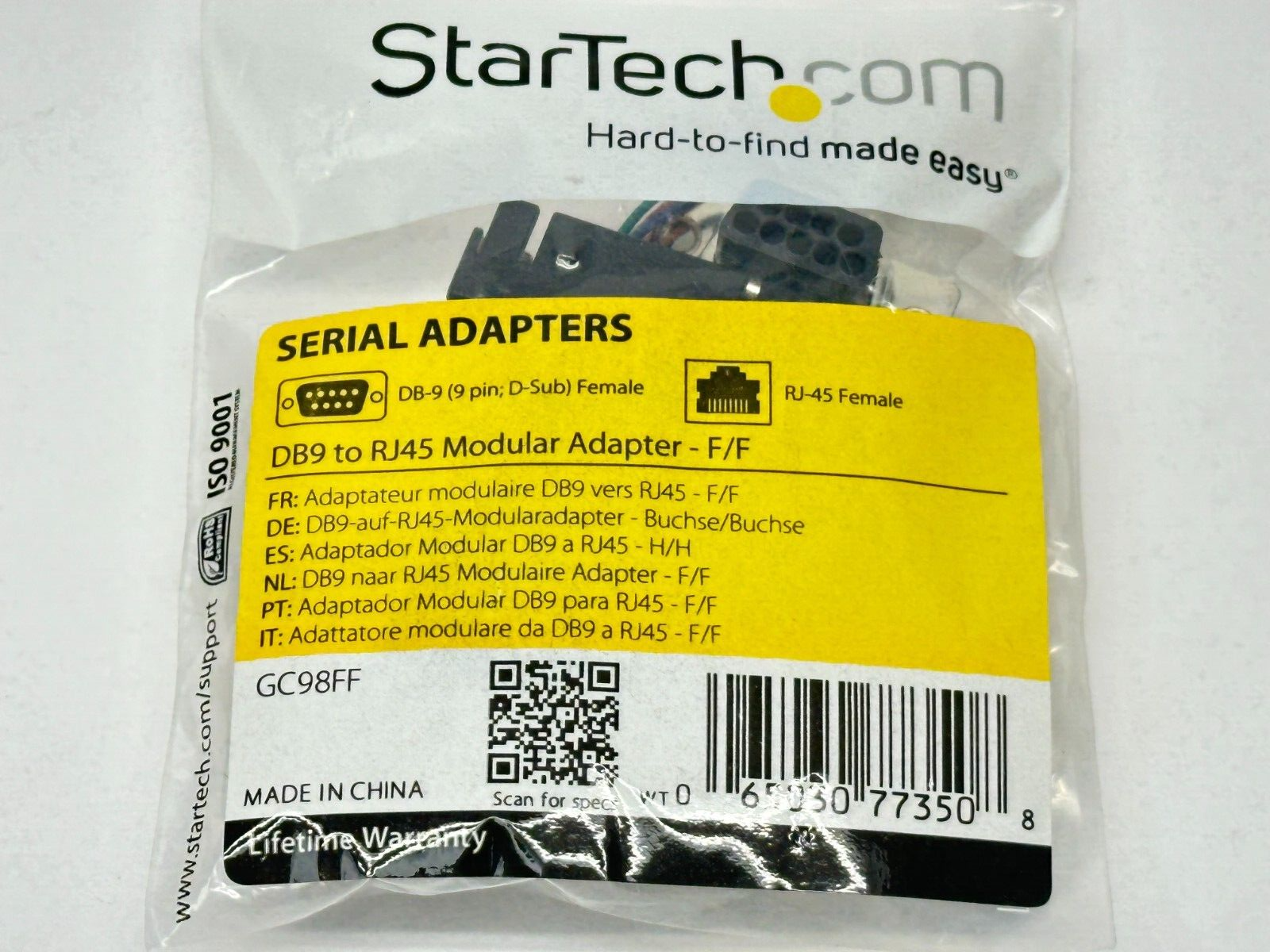 StarTech GC98FF DB9 to RJ45 Modular Adapter F/F - Maverick Industrial Sales
