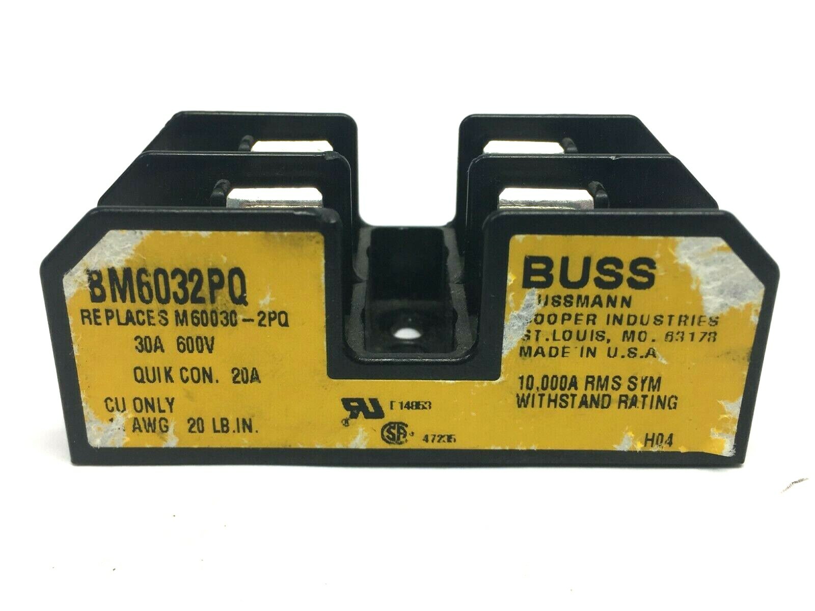 Bussmann BM6032PQ Fuseholder 2-Pole - Maverick Industrial Sales