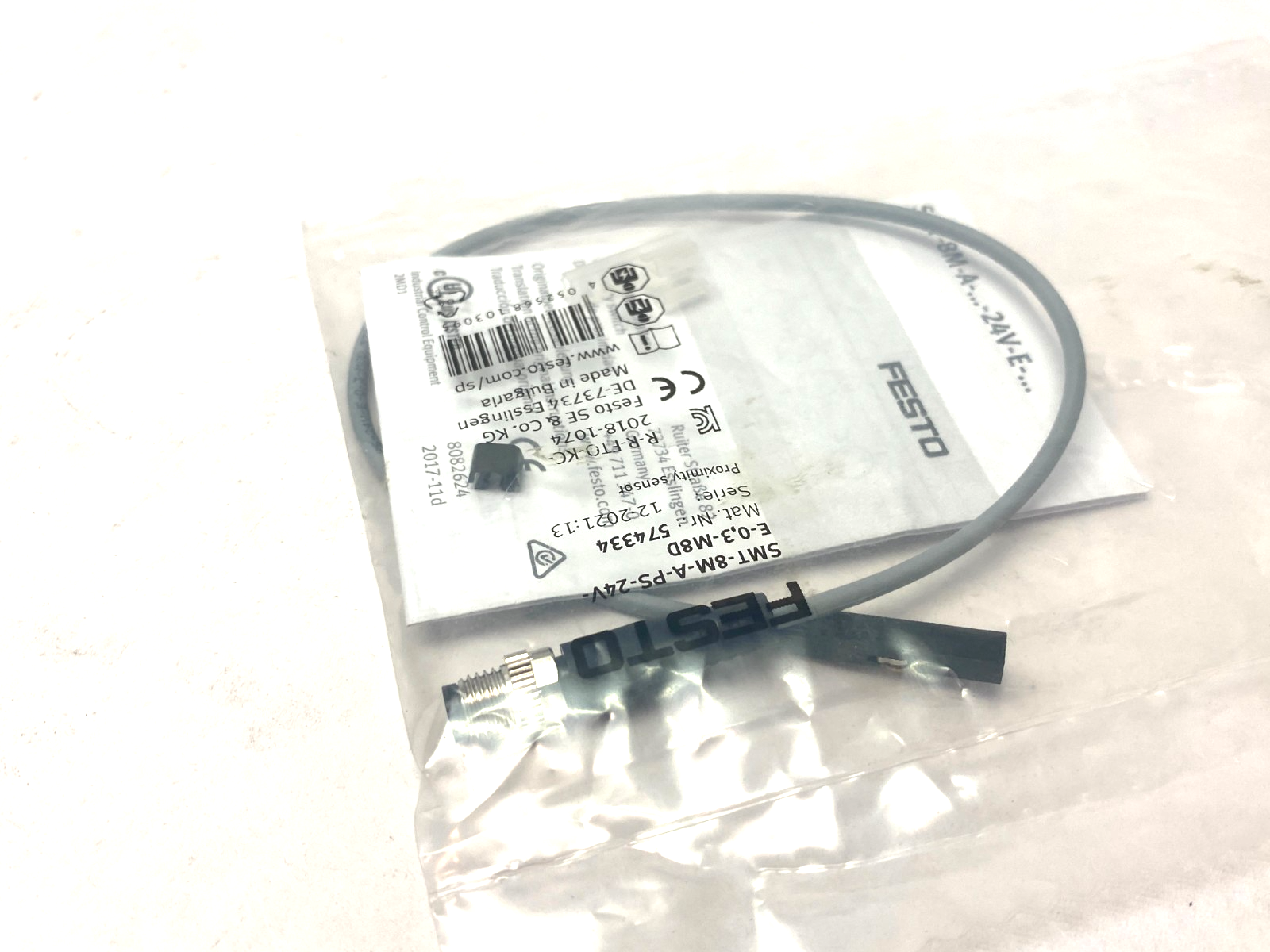 Festo SMT-8M-A-PS-24V-E-0,3-M8D Proximity Sensor M8 3-Pin PNP 574334 - Maverick Industrial Sales