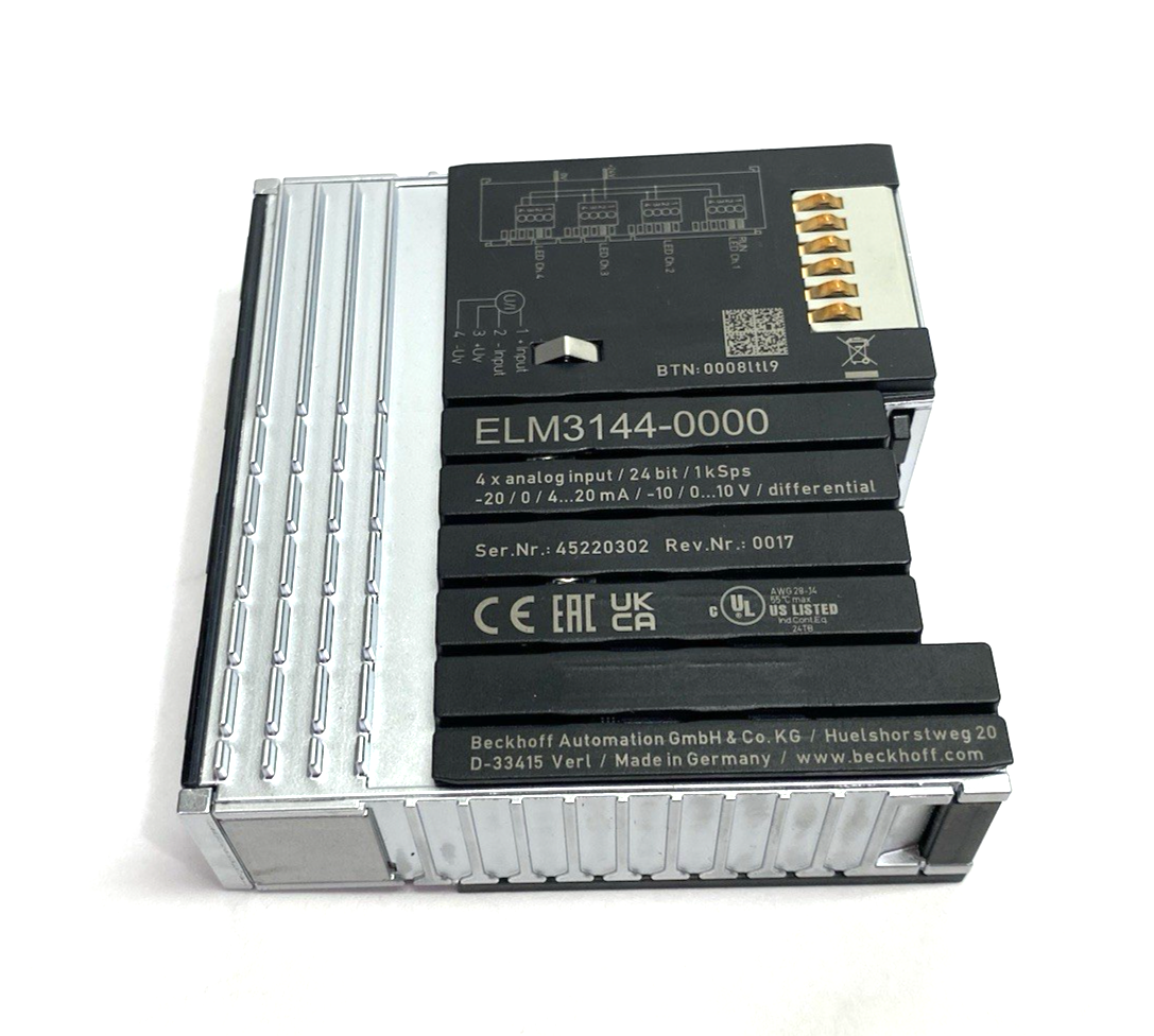 ELM3144-0000 | Beckhoff Multi-Function EtherCAT Terminal, 4-Channel Analog Input - Used - Maverick Industrial Sales