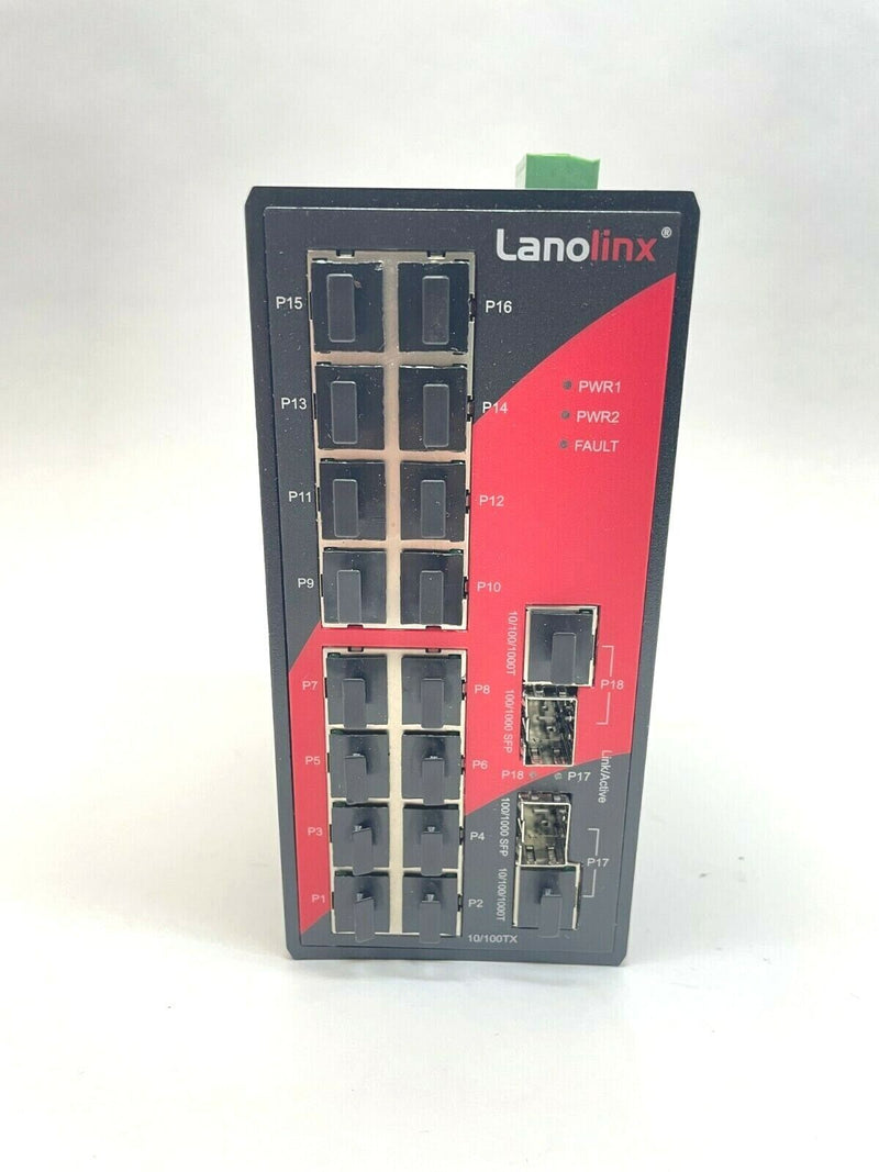 Lanolinx LNX-1802G-T 18-Port Industrial Unmanaged Ethernet Switch - Maverick Industrial Sales