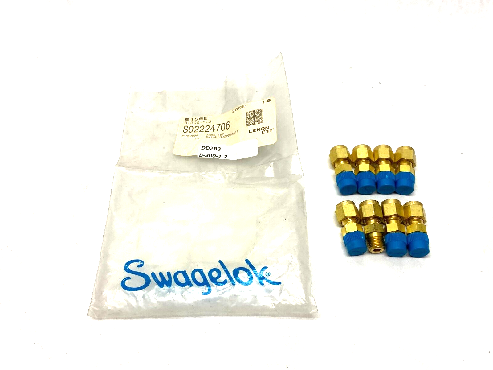 Swagelok B-300-1-2 Brass Compression Tube Fitting 3/16" Tube 1/8" MNPT PKG OF 8 - Maverick Industrial Sales
