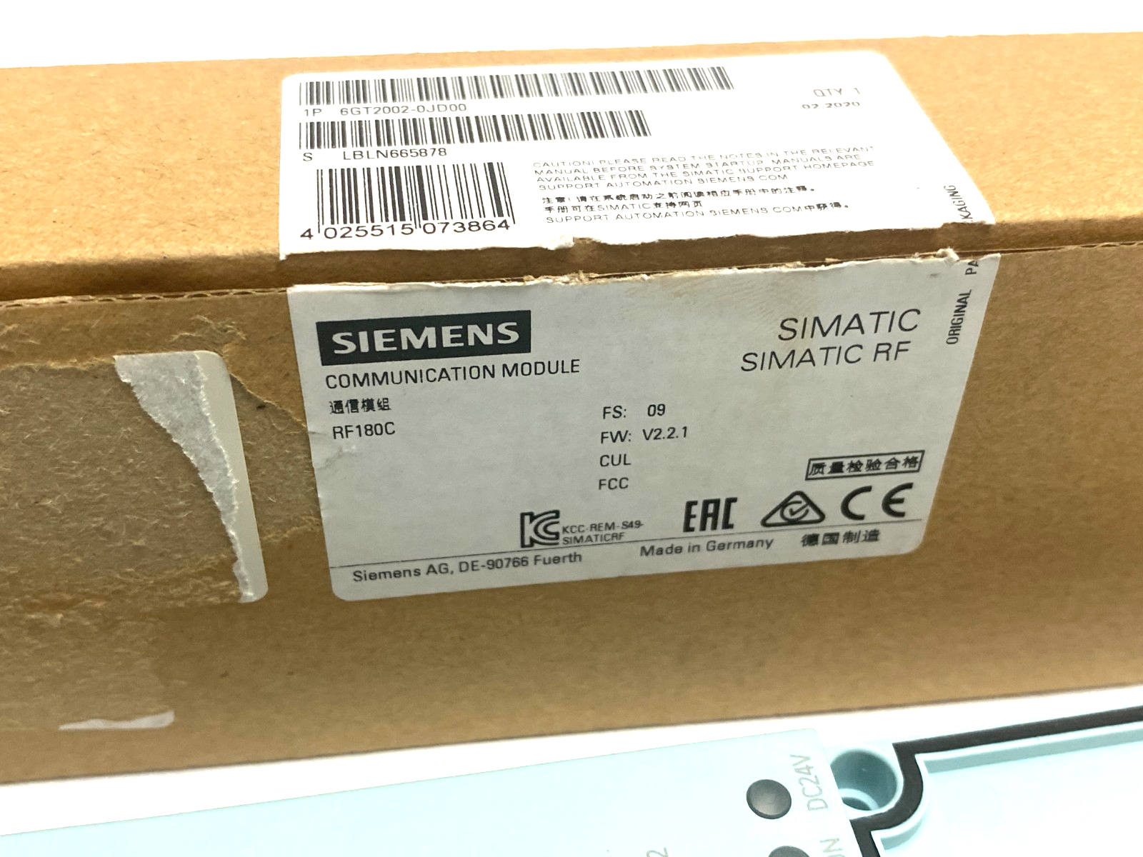 Siemens 6GT2002-0JD00 SIMATIC RF RFID Communications Module RF180C for PROFINET - Maverick Industrial Sales
