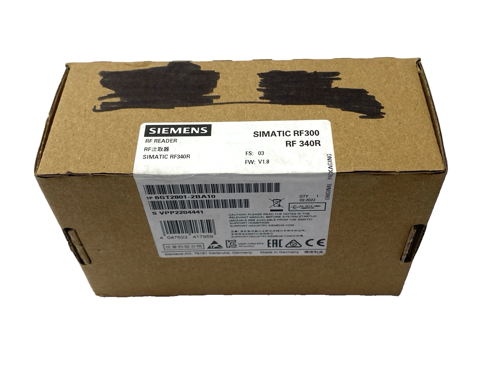 Siemens 6GT2801-2BA10 RF Reader SIMATIC RF340R 75mm x 75mm x 41mm - Maverick Industrial Sales