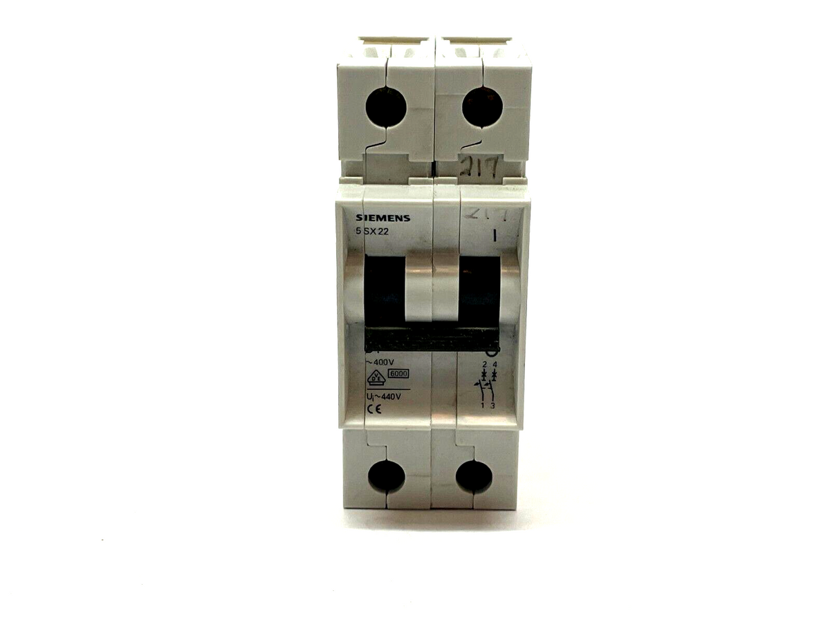 5SX22 D1 | Siemens Miniature Circuit Breaker LOT OF 2 - Used - Maverick Industrial Sales
