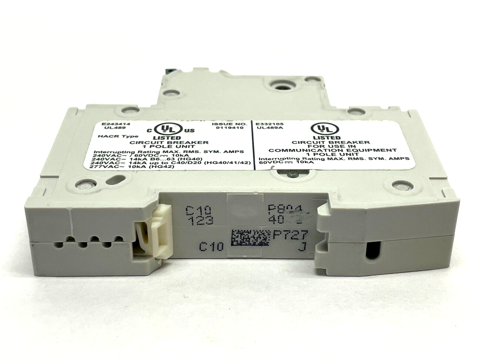 Siemens 5SJ4110-7HG40 Miniature Circuit Breaker 10A 1P - Maverick Industrial Sales
